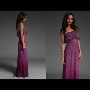 Gypsy 05 Fiona Silk Strapless Maxi Dress in Wine